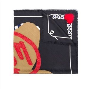 Fendi Heart Silk Scarf